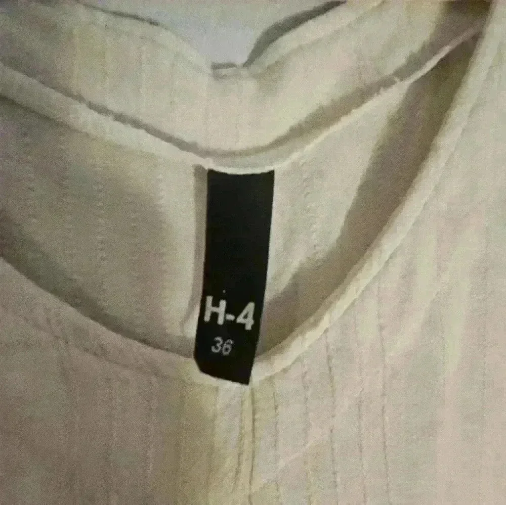 H4 Cream V-neck Sleeveless Midi A-line Dress Size EU 36 US L EUC - Picture 6 of 16